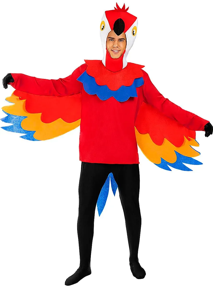Funidelia Pappagallo costume adulto L-XL rosso