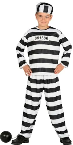 Guirca costume carcerato bambino righe 10-12 anni