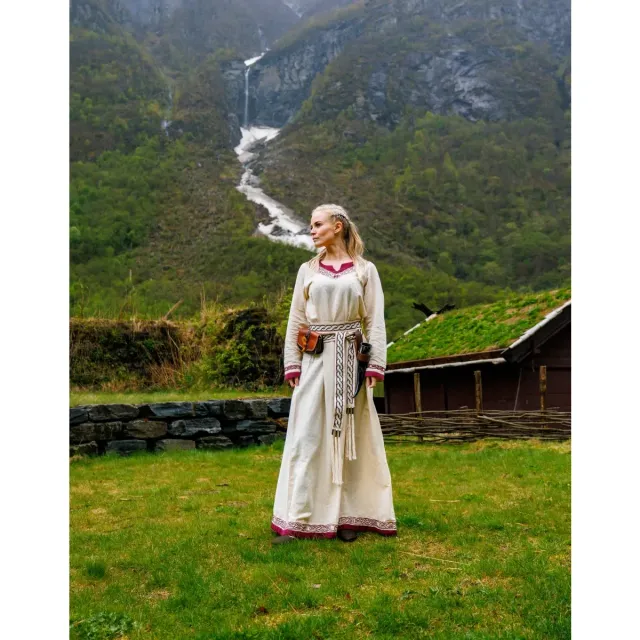 La Bottega di Merlino Lagertha Abito Cotone Naturale Rosso