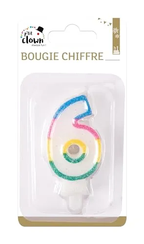 P'tit Clown Fantasia Candele Torta 6 Pezzi Festa