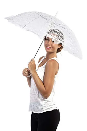 P'tit Clown 11070 Ombrellino in Pizzo Bianco 70 cm