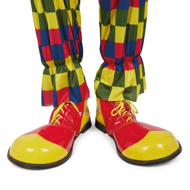 P'tit Clown 66672 costume adulto giallo e rosso per feste