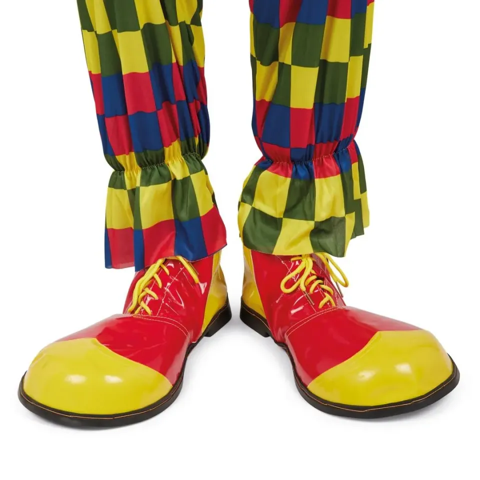 P'tit Clown 66672 costume adulto giallo e rosso per feste
