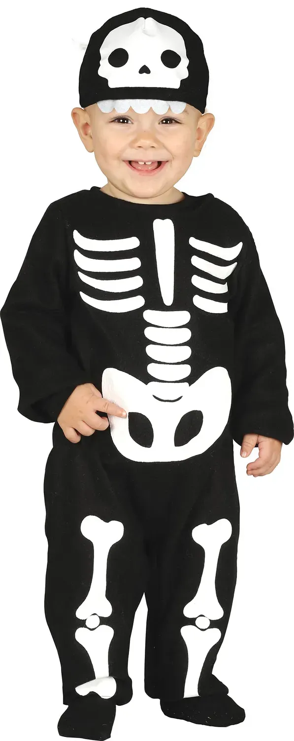 Guirca Scheletro costume neonato 12-18 mesi tuta