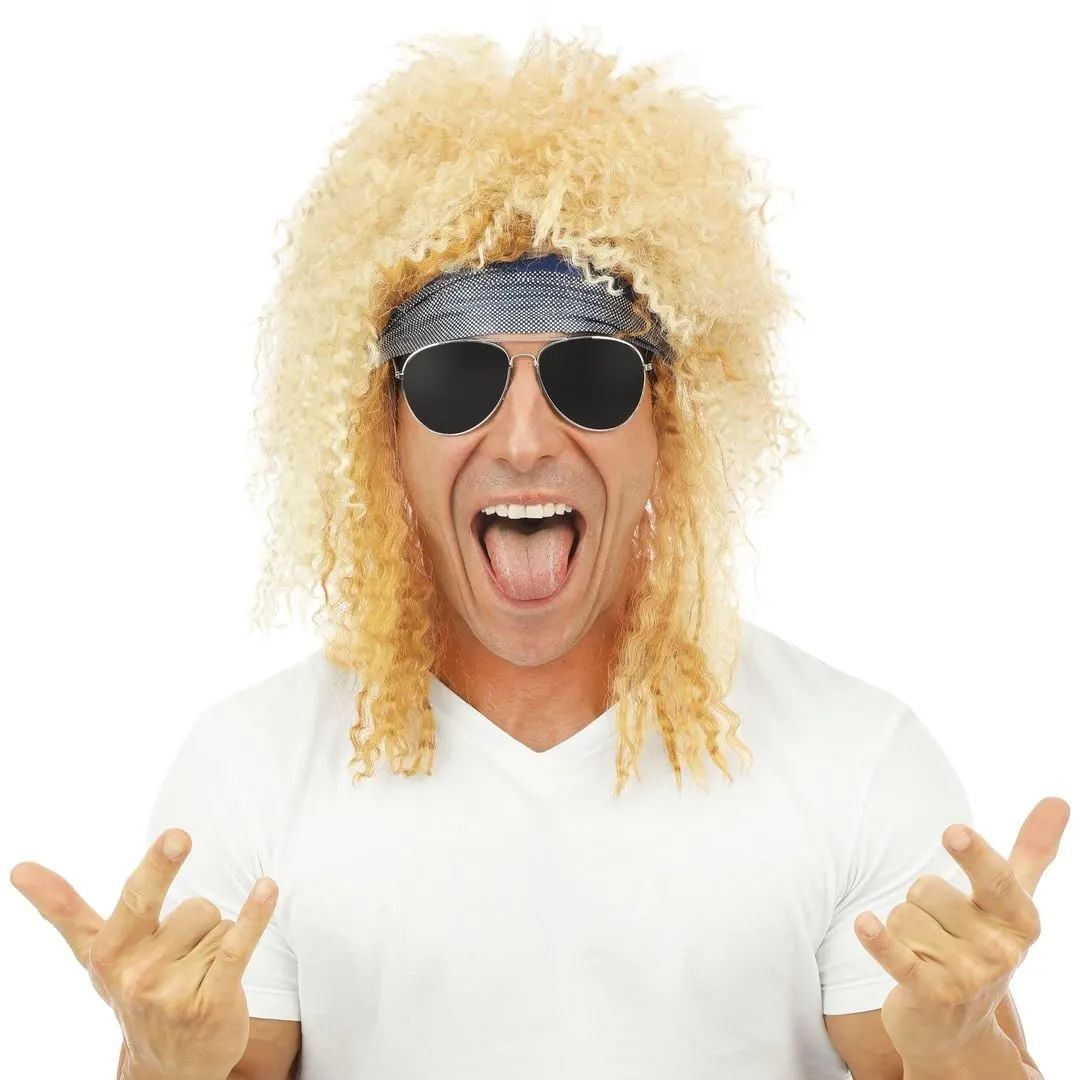 P'tit Clown Rock parrucca bionda riccia con fascia