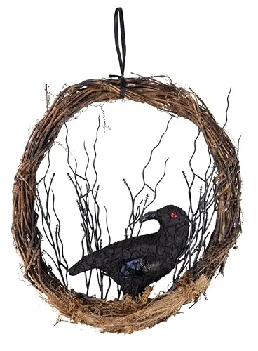 P'tit Clown corona porta corvo nero 30 cm Halloween
