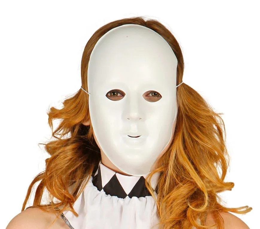 Fiestas Guirca Maschera bianca plastica taglia unica