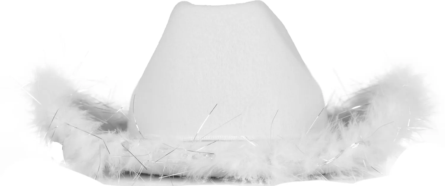P'tit Clown Cow Girl cappello feltro bianco piume