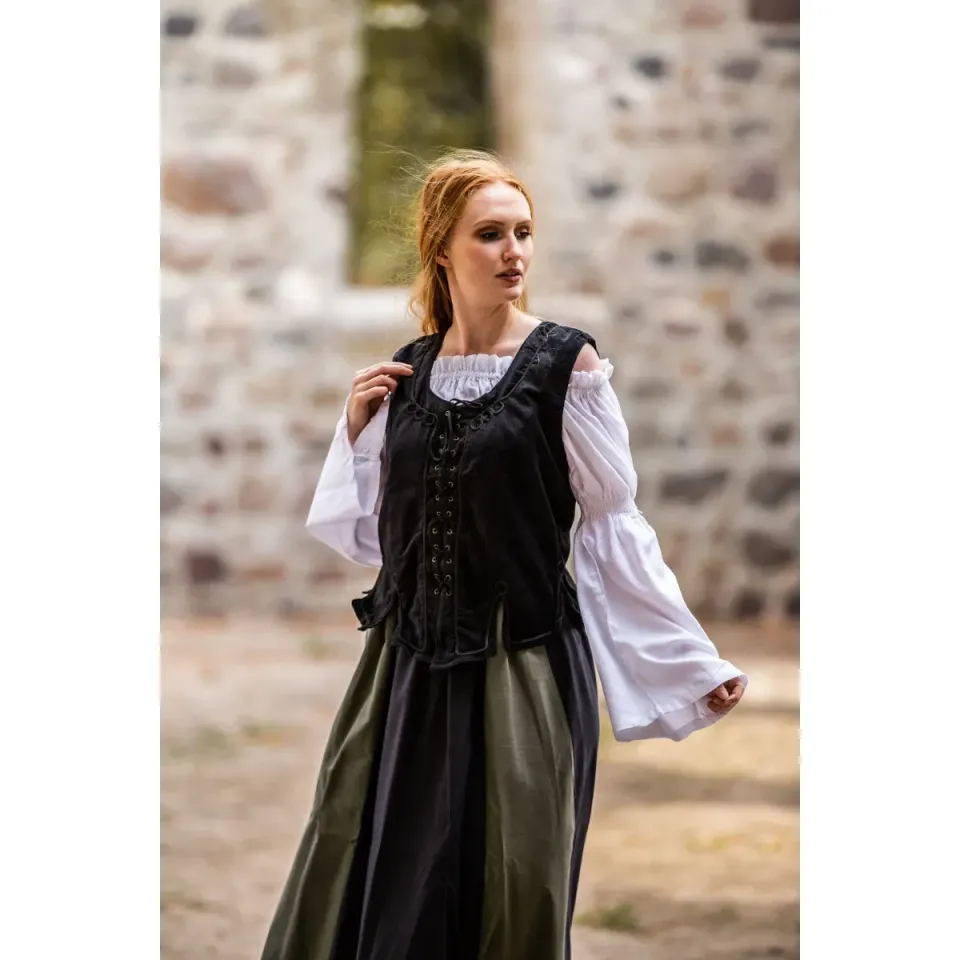 La Bottega di Merlino Odette Gilet Corpetto Velluto Nero