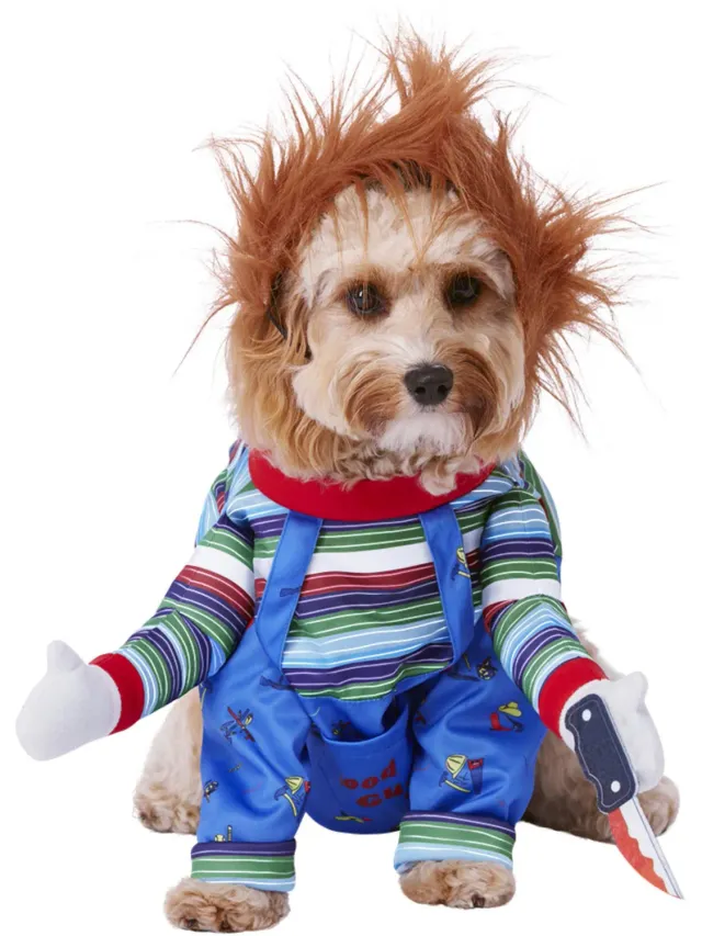 Smiffys Chucky costume cane Medium con gambe finte