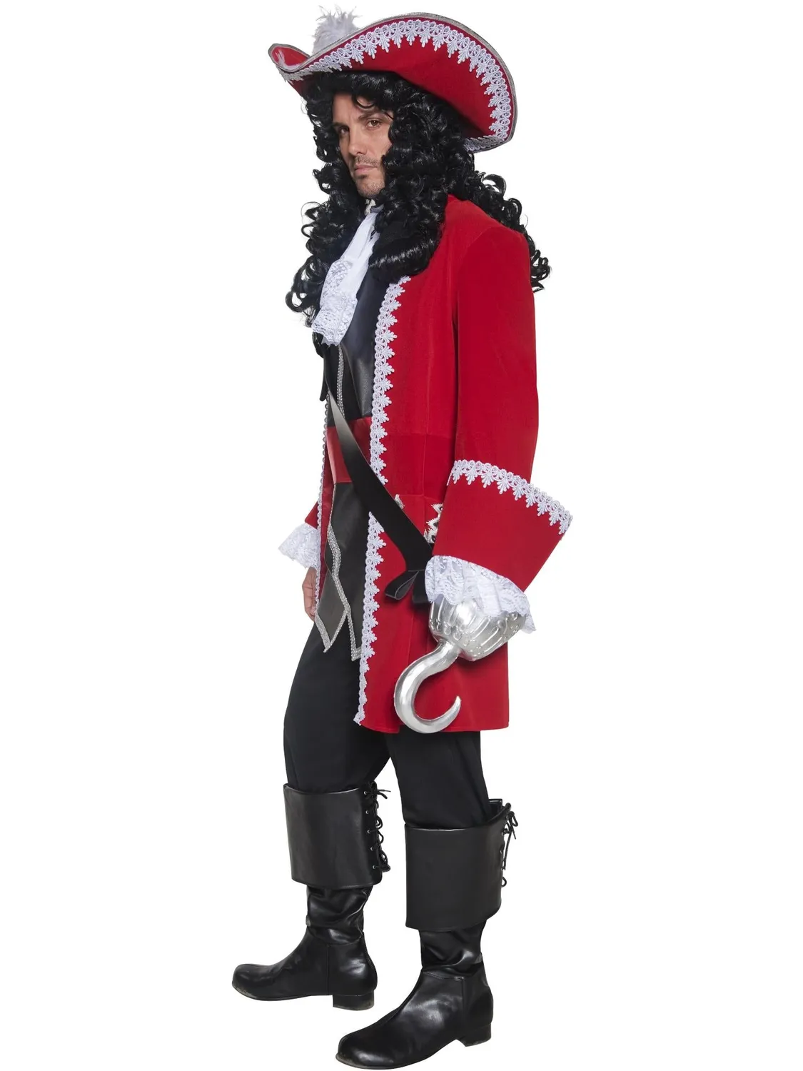 Smiffys Authentic Pirate Captain costume uomo rosso