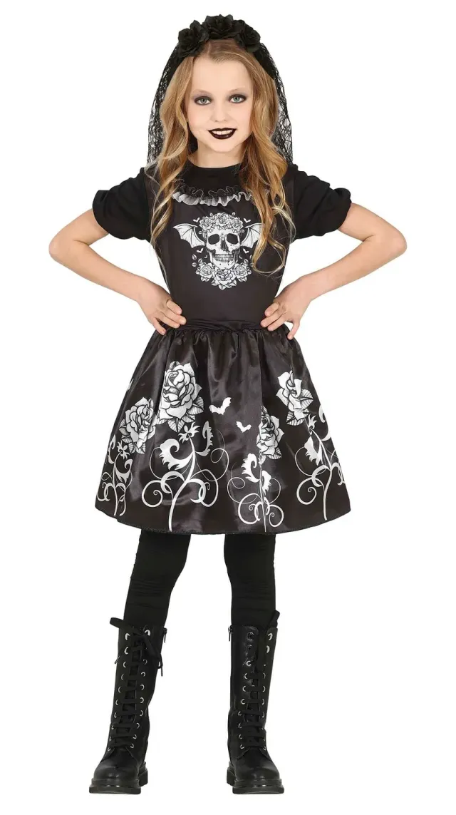 Fiestas Guirca Sposa Gotica con Rose travestimento bambina horror