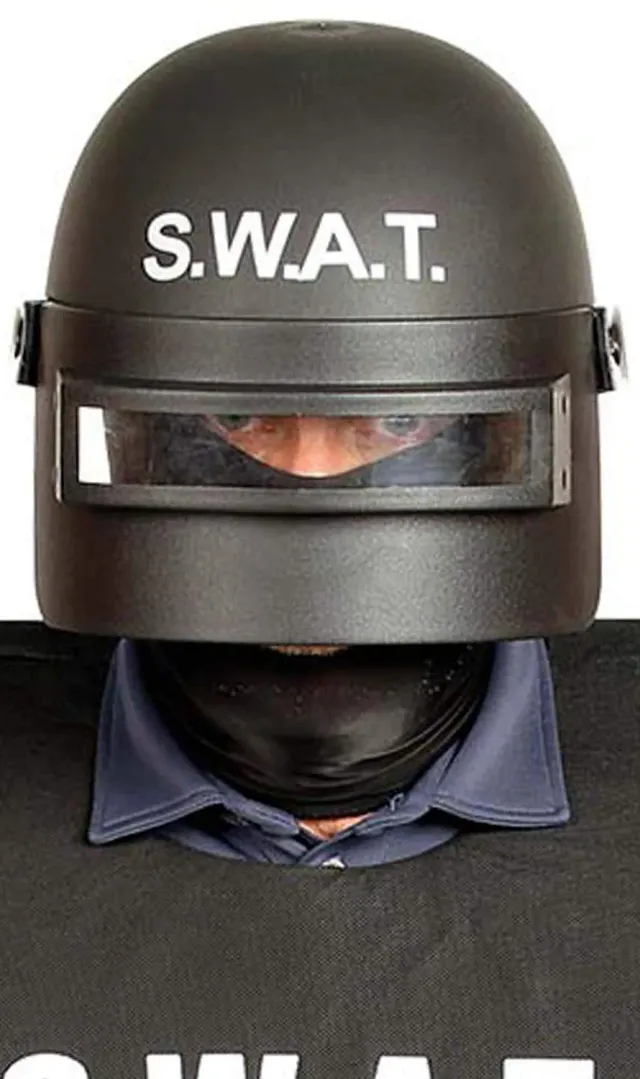 Fiestas Guirca Swat casco polizia nero taglia unica plastica