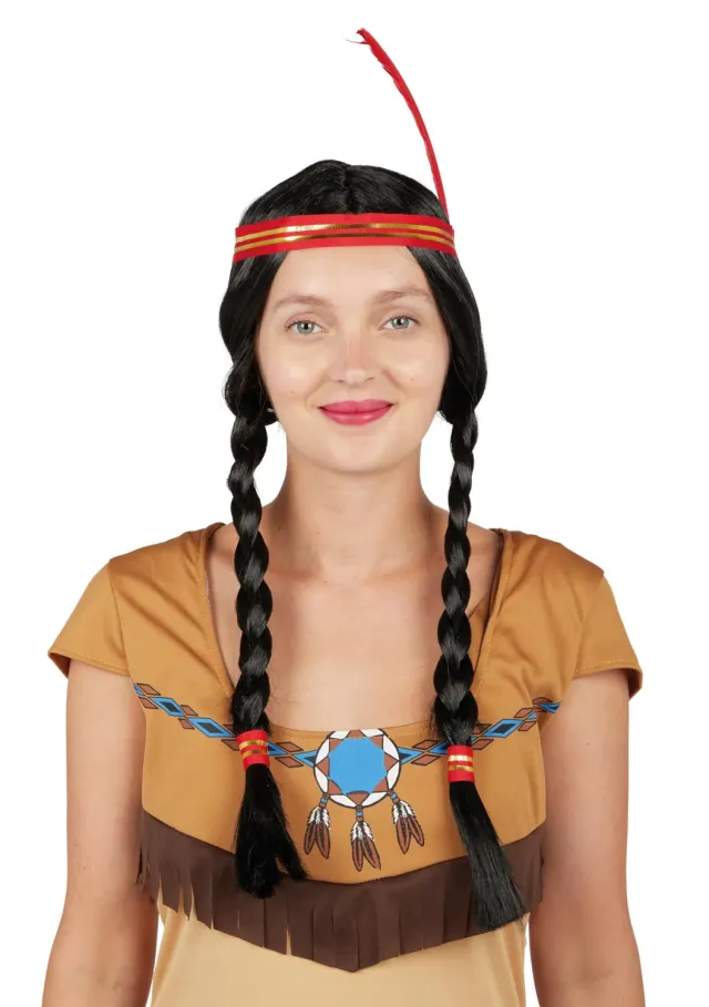 P'tit Clown 86009 parrucca indiana nera trecce