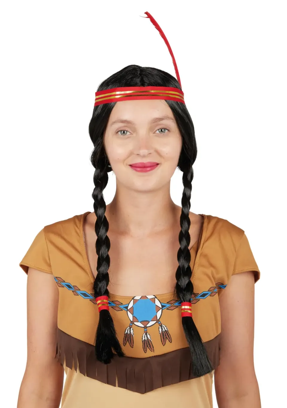 P'tit Clown 86009 parrucca indiana nera trecce