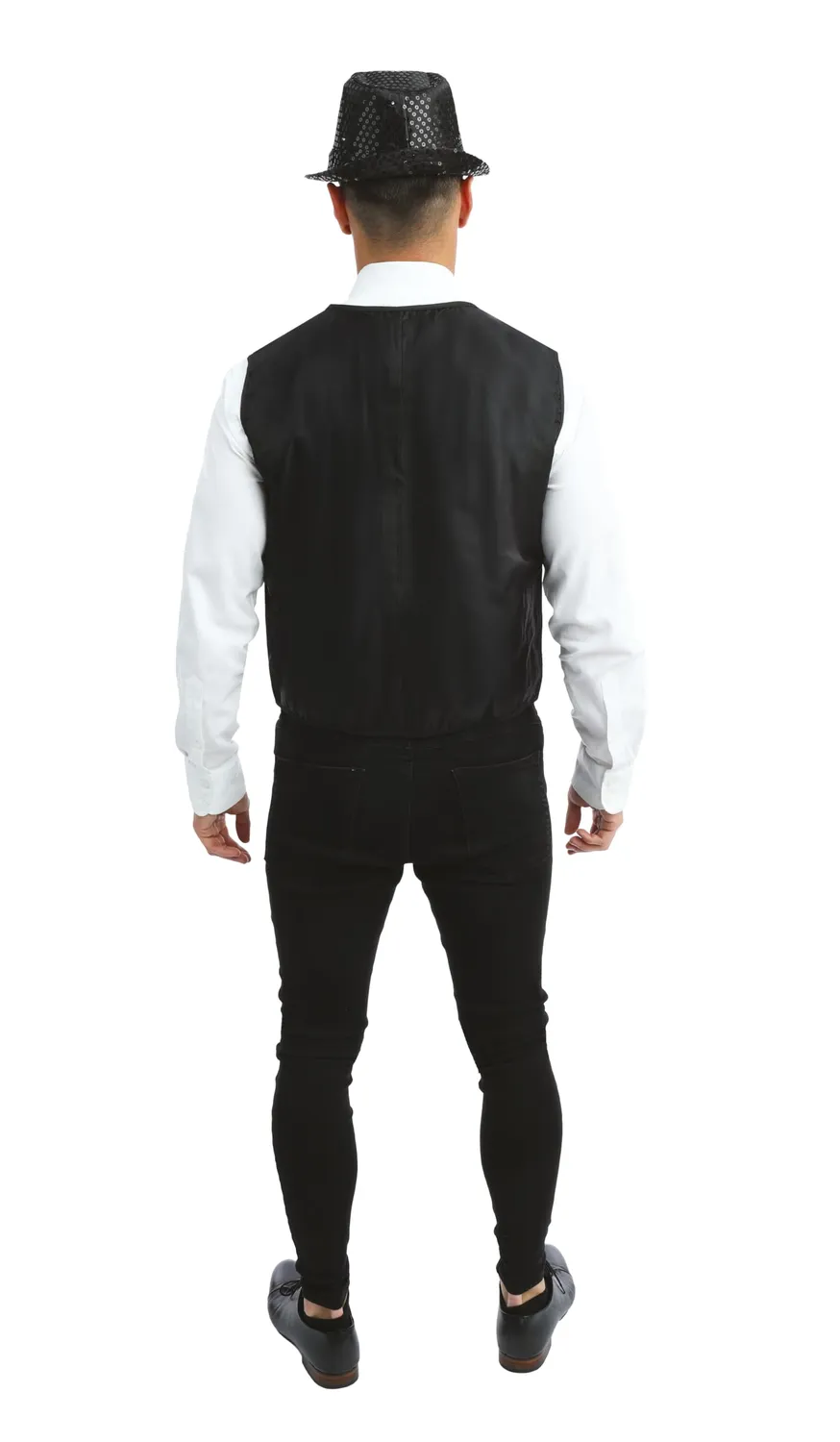 P'tit Clown Gilet Paillettes Smanicato Adulto Nero Taglia Unica