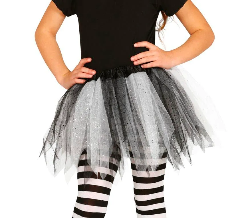 Guirca gonna tutu bianco nero adulto unisex