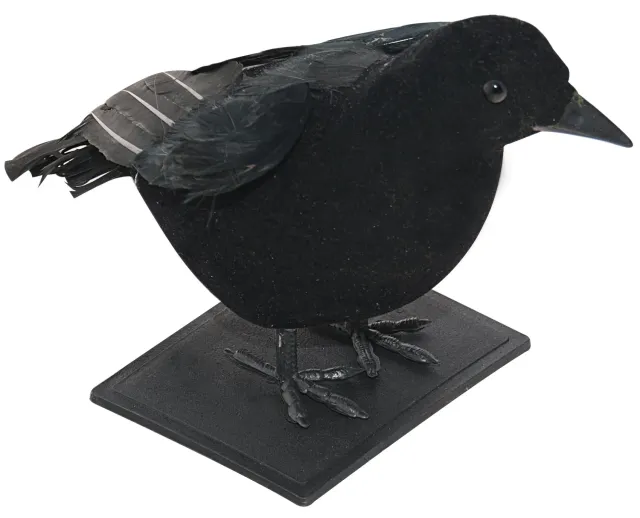P'tit Clown corvo nero con piume 17 cm decorazione