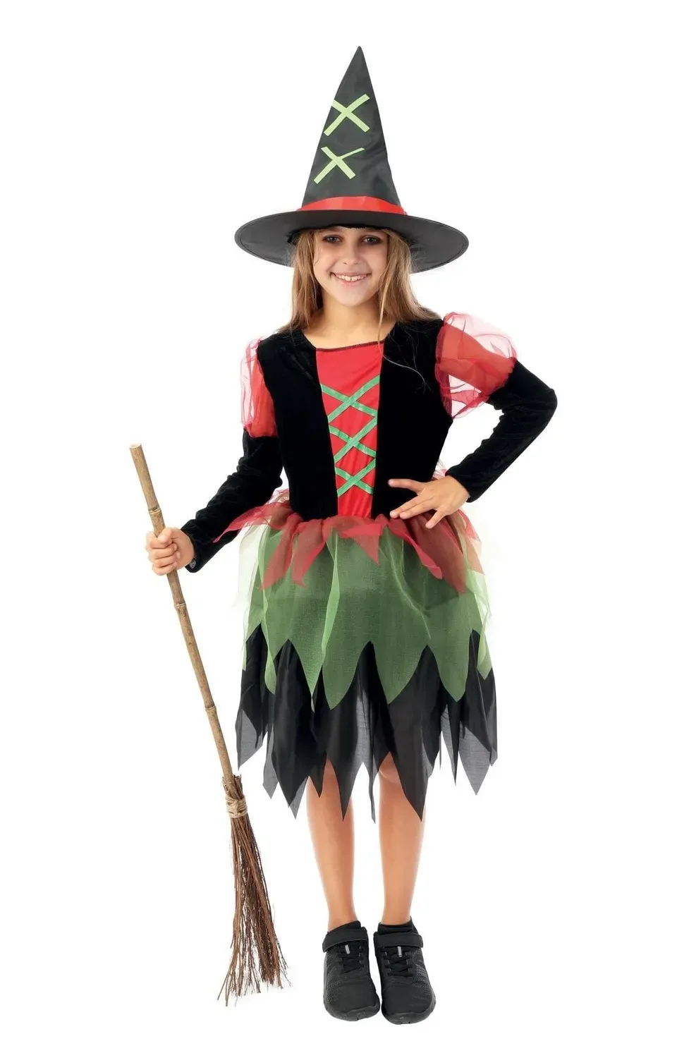 P'tit Clown Costume Fata Strega Bambina 5-6 Anni con Cappello