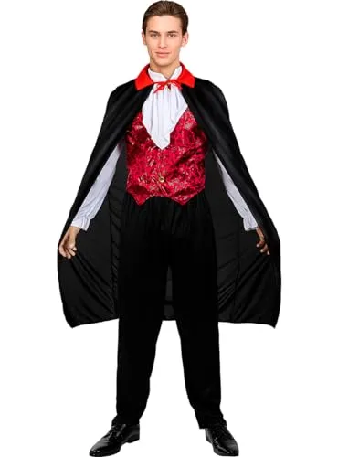 Funidelia Vampiro mantello adulto nero 110 cm Halloween