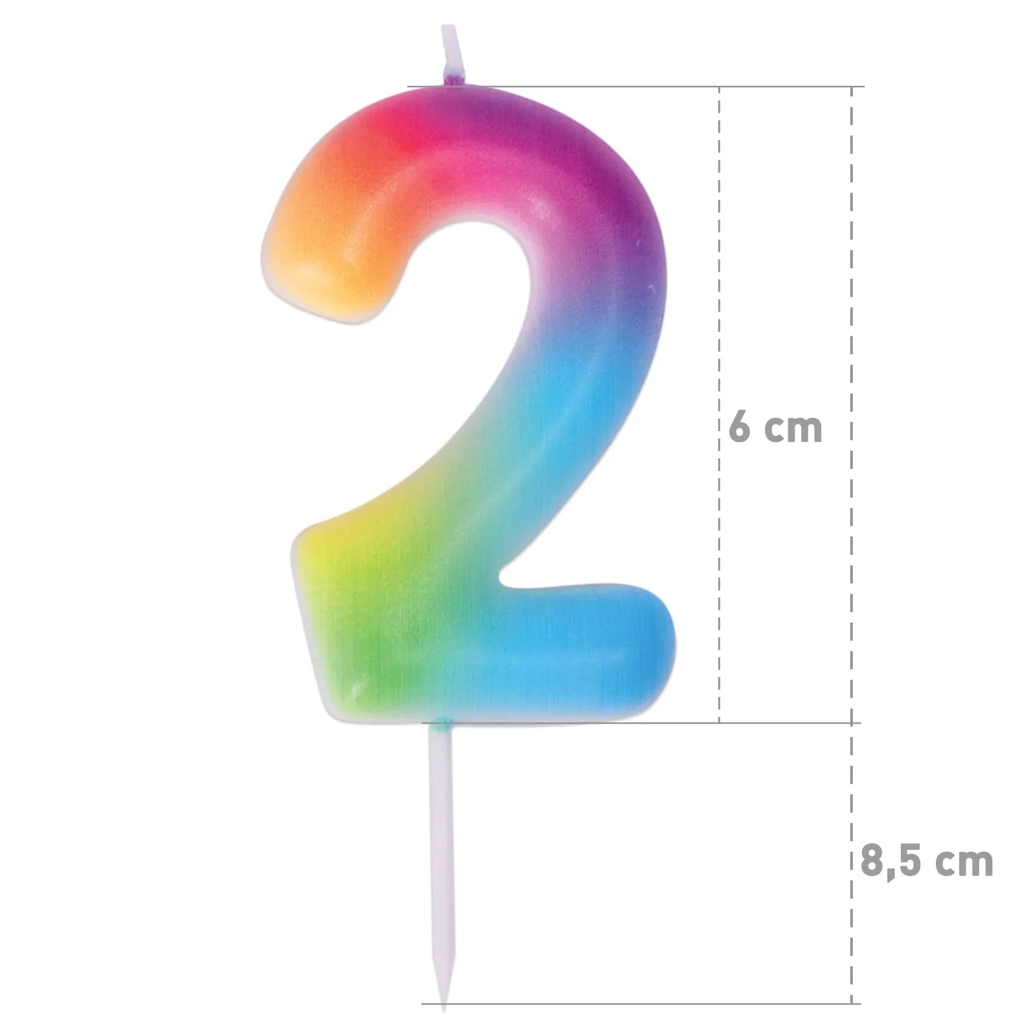 P'tit Clown 23942 candelina compleanno multicolore numero 2