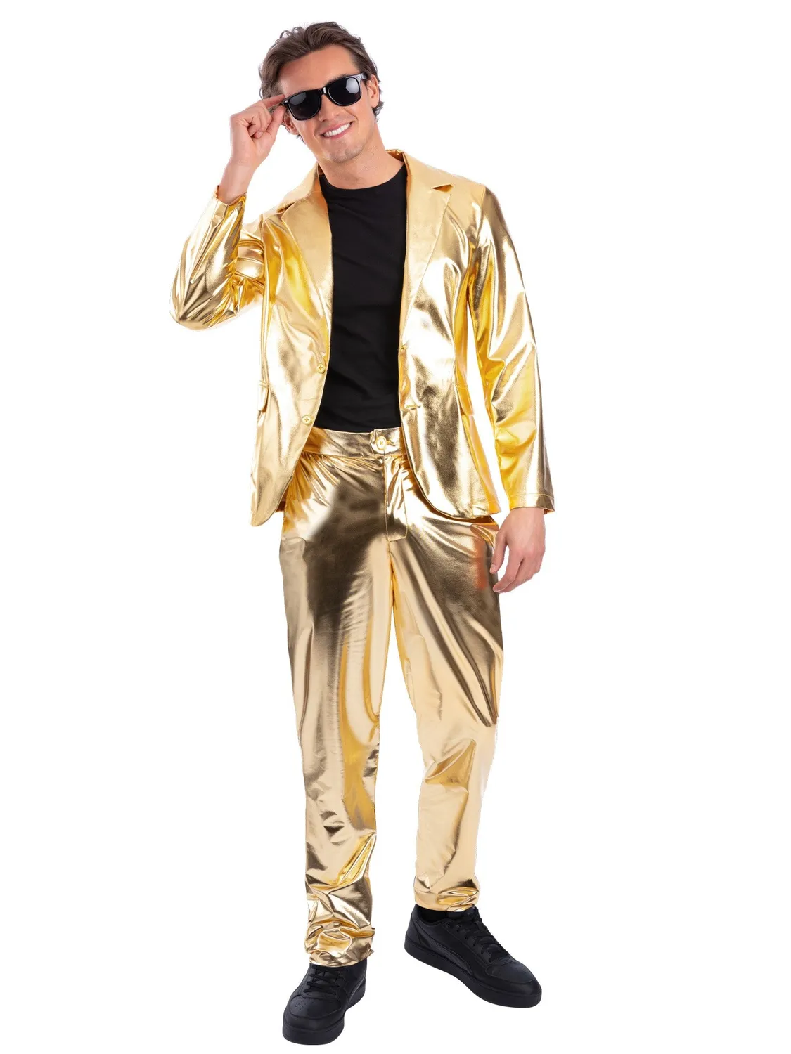 Smiffys 24 Carat giacca oro metallizzato uomo taglie M-XL