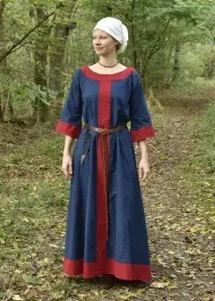 La Bottega di Merlino Abito Gudrun vestito cotone blu rosso