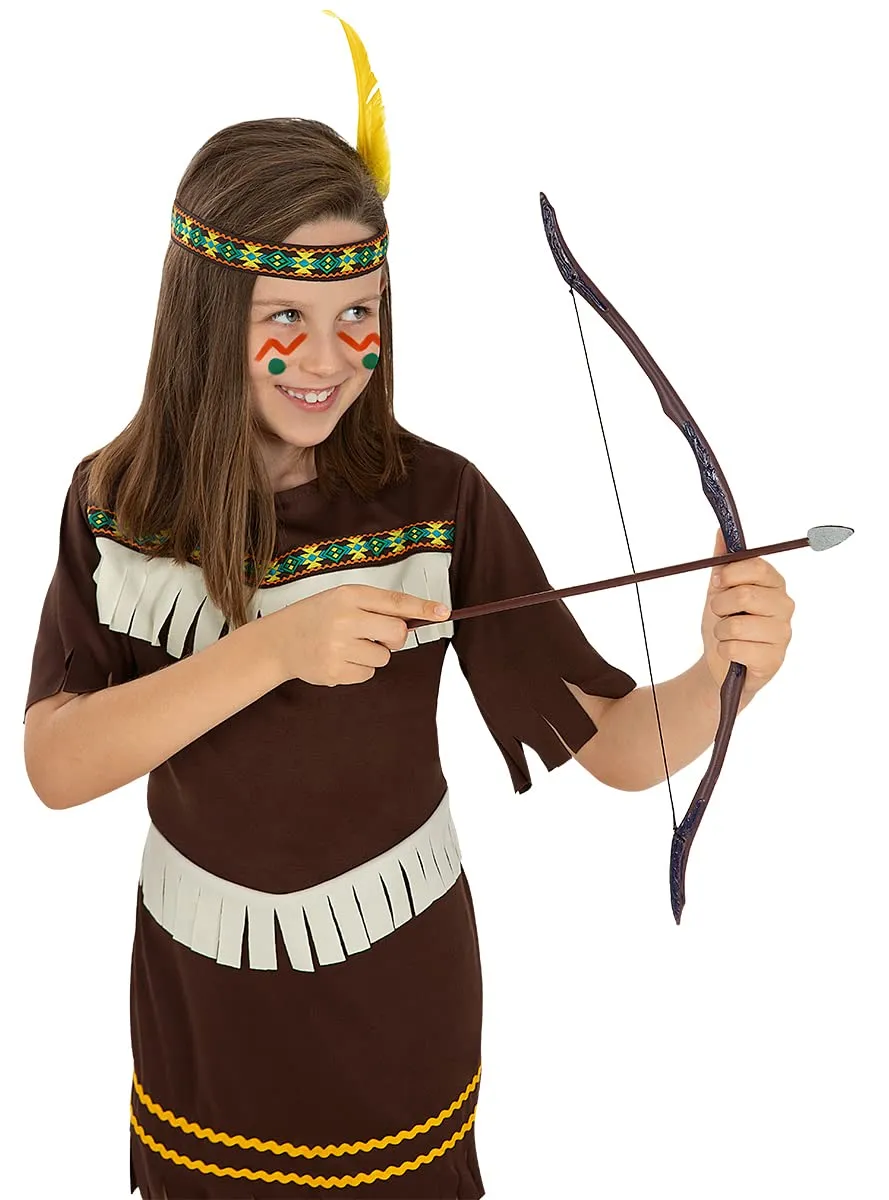 Funidelia Costume Nativa Bambina 3-4 Anni Marrone