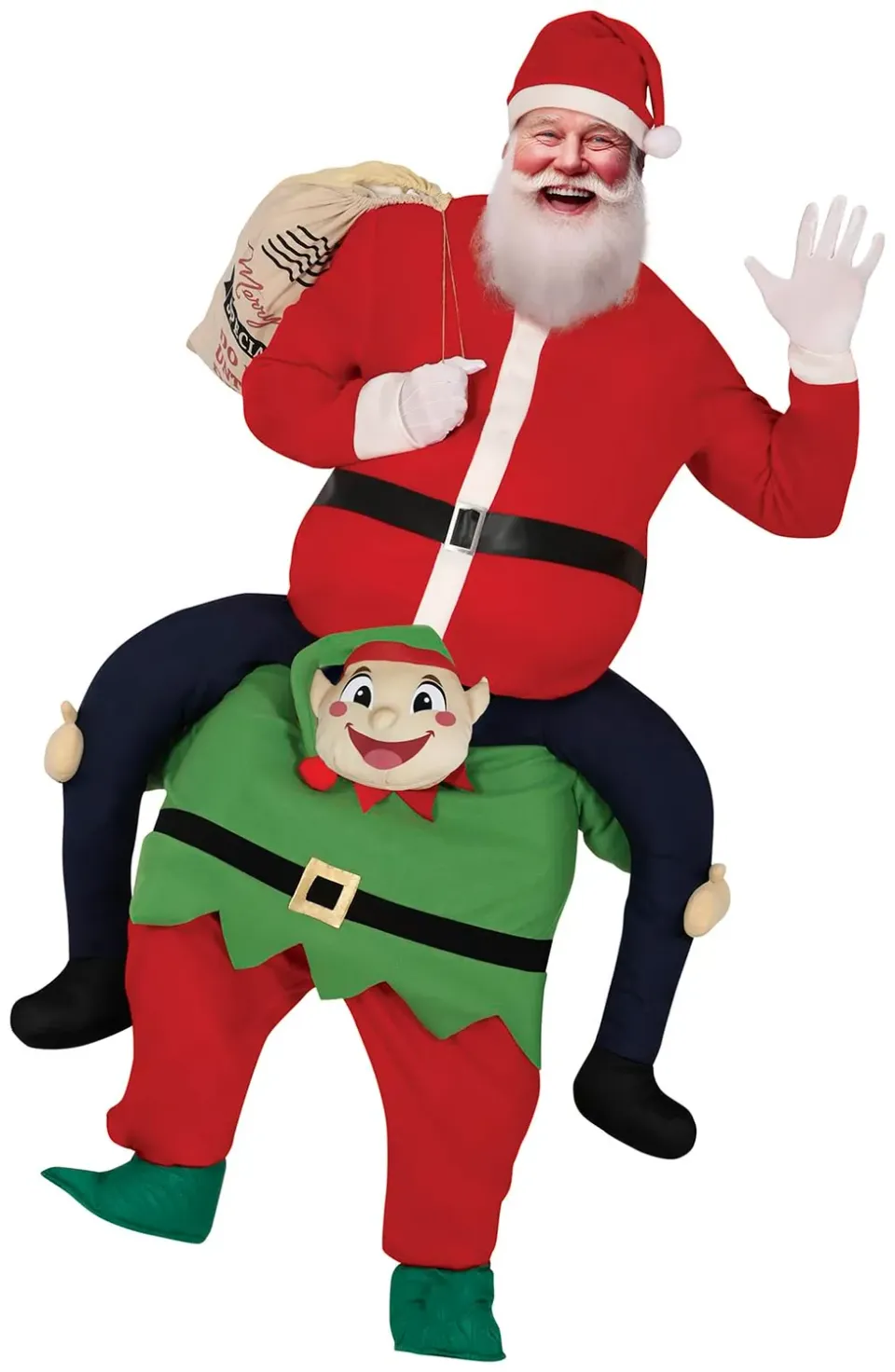 Fiestas Guirca costume elfo natalizio uomo 3 pezzi rosso
