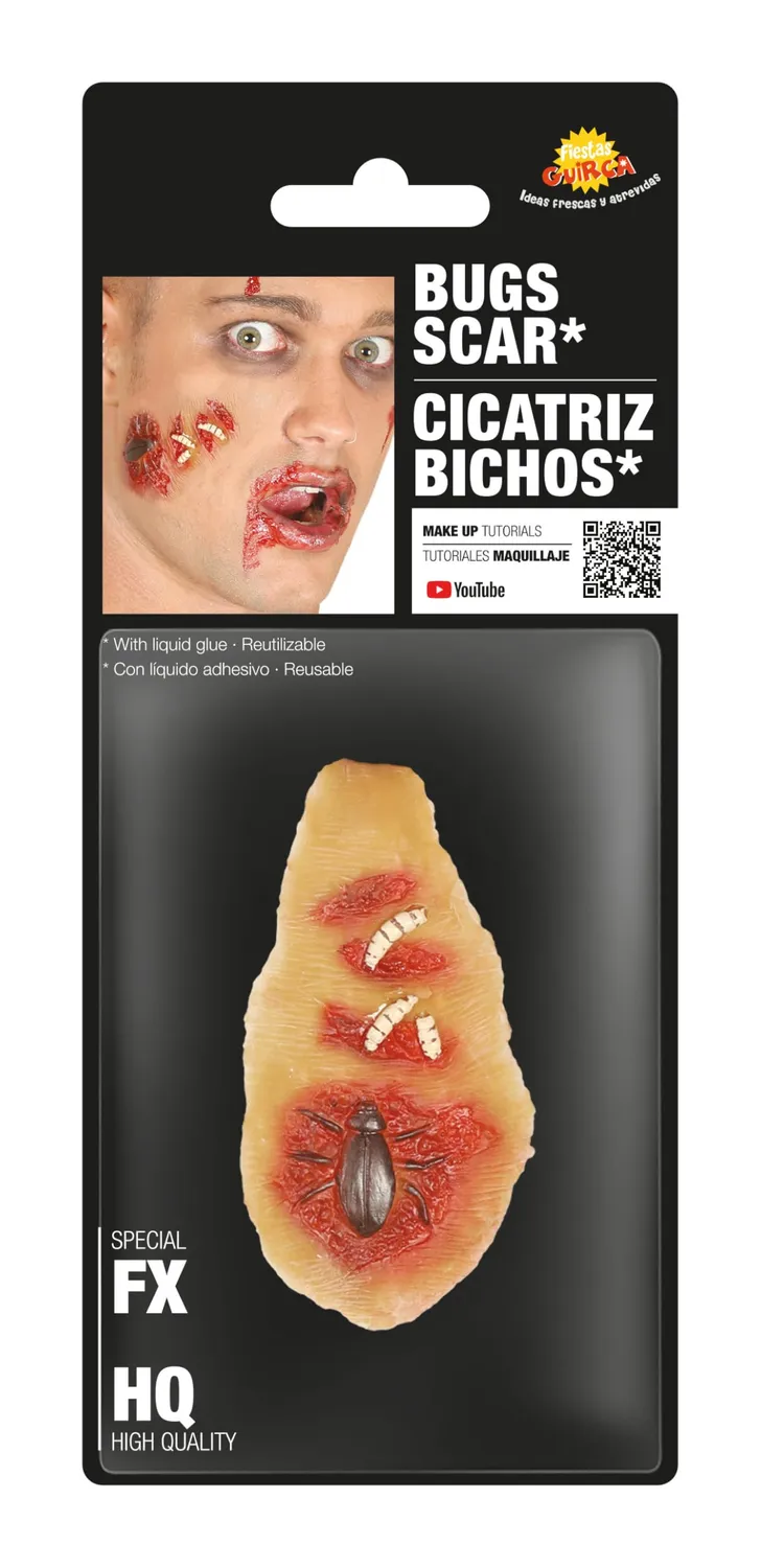 Fiestas Guirca Cicatrice Insetti trucco Halloween con colla