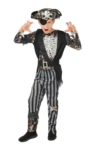 P'tit Clown costume pirata scheletro bambino con cappello