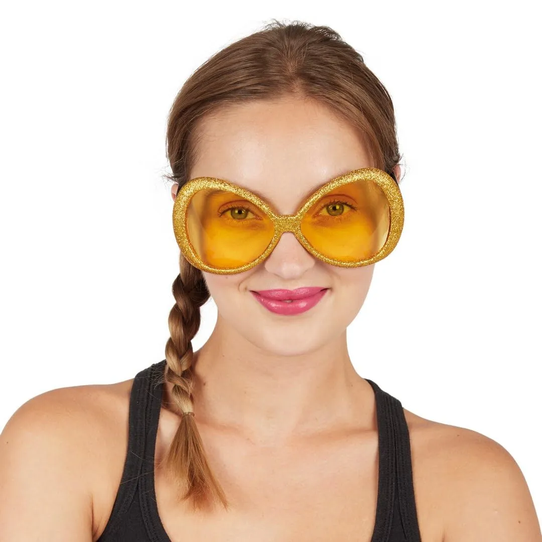 P'tit Clown Occhiali Disco Glitter accessorio oro plastica
