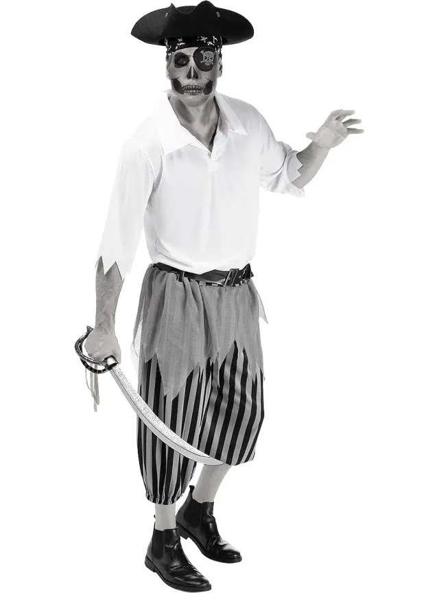 Funidelia Pirata Zombie costume uomo nero horror