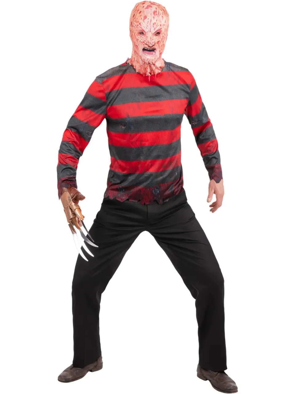 Smiffys Freddy Krueger Kit costume horror uomo maglia+maschera