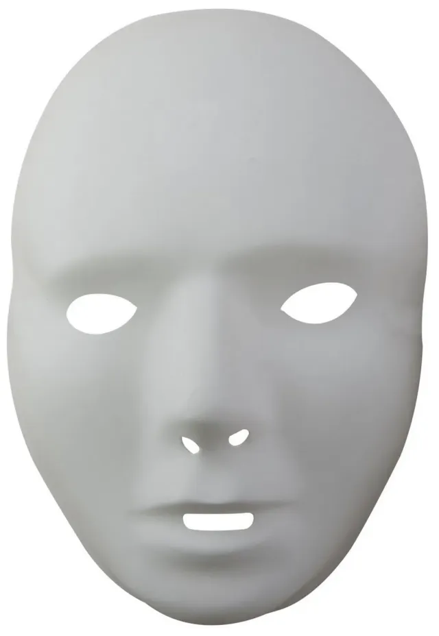 P'tit Clown Maschera Bianca Uomo maschera viso rigida