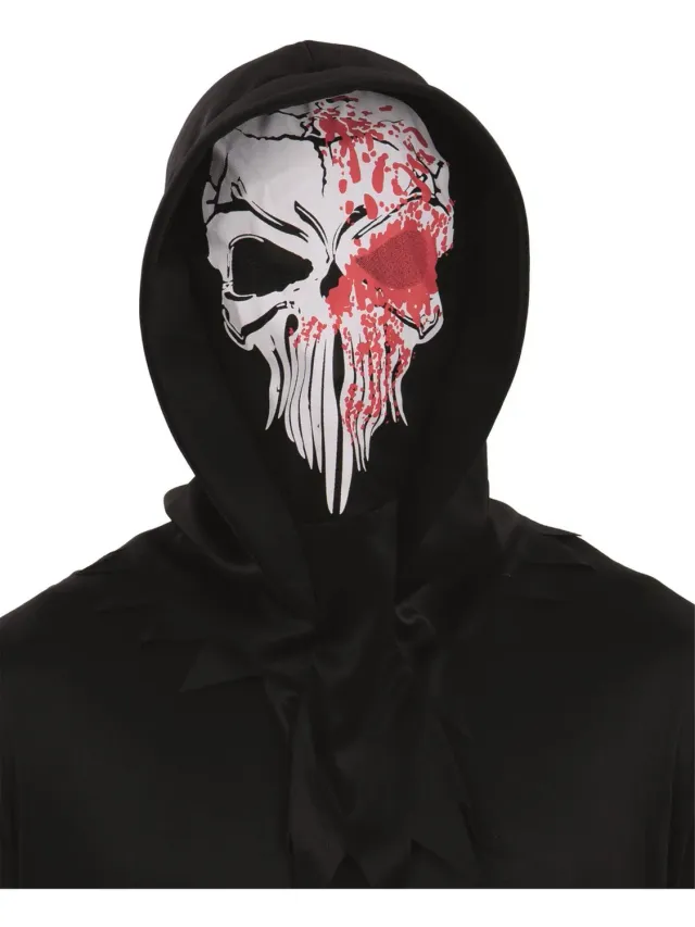 Smiffys Bloody Reaper maschera halloween teschio incappucciata