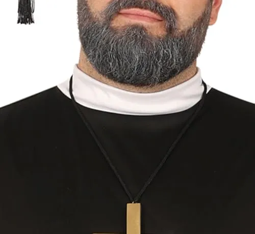 Guirca Prete costume uomo L nero con colletto