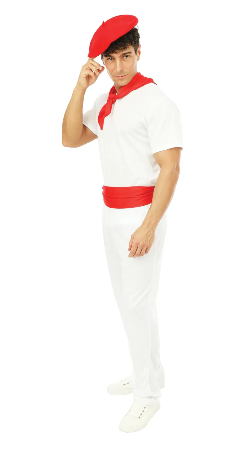 P'tit Clown Feria costume adulto L-XL bianco rosso