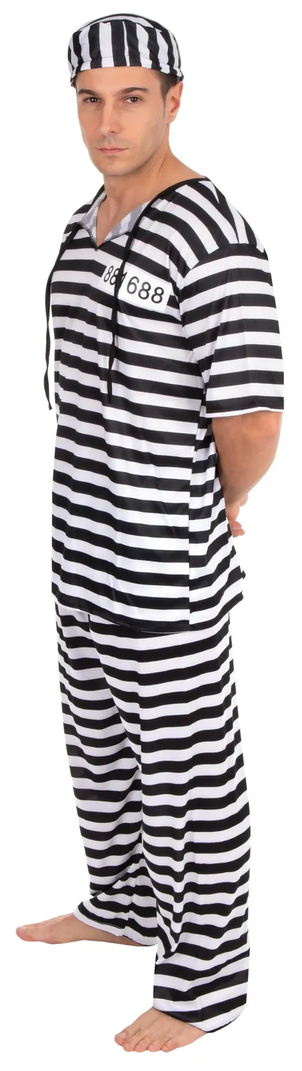 P'tit Clown Costume Prigioniero Adulto L-XL Strisce