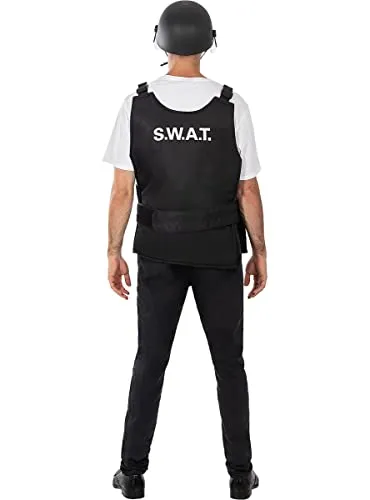 Funidelia SWAT gilet uomo nero agente polizia