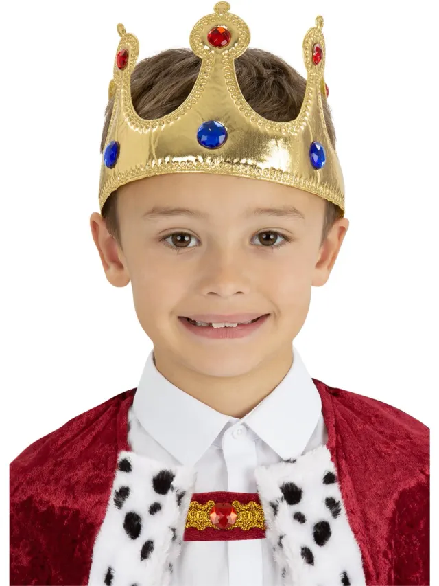 Smiffys corona re bambino oro con gemme