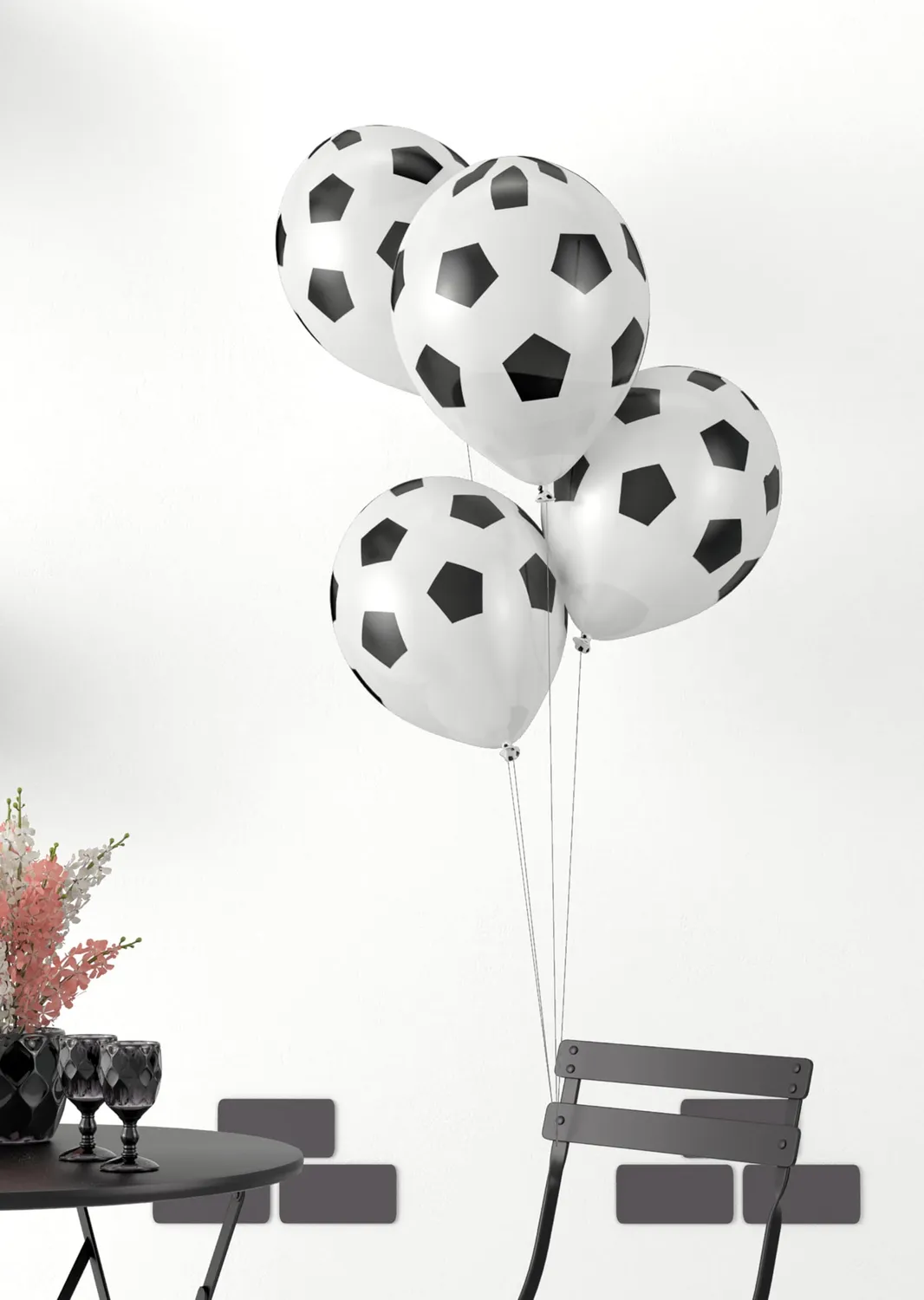 P'tit Clown Palloncini calcio 30 cm bianco nero 8 pz