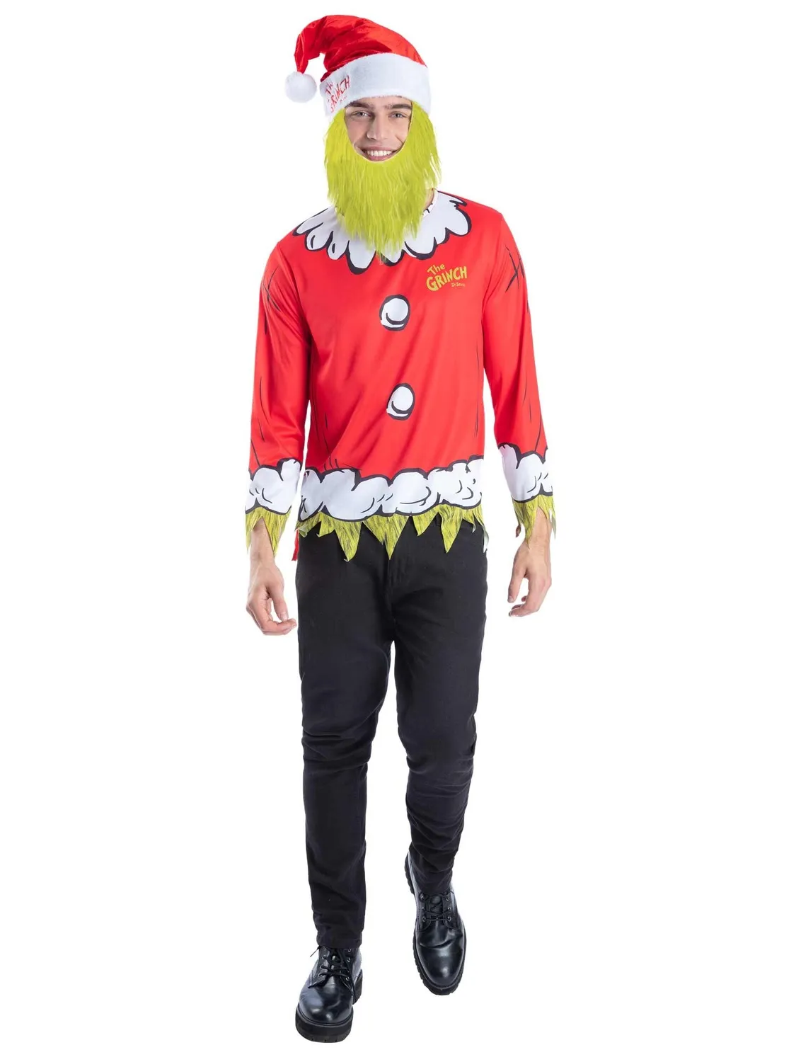 Smiffys Grinch Santa Kit costume uomo L rosso verde