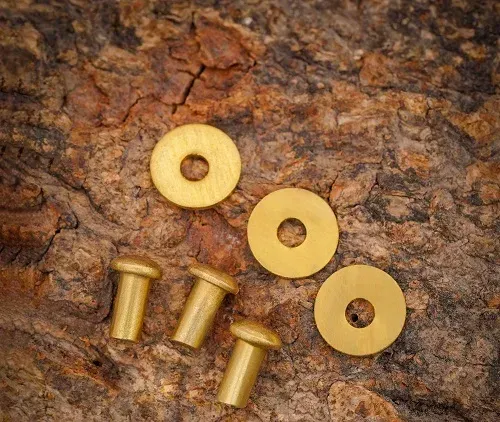 La Bottega di Merlino Rivetti Ottone 6mm Set 50pz con rondelle