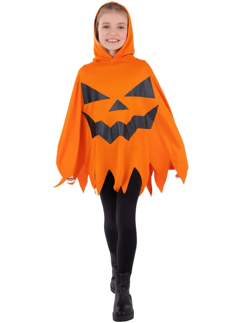 Smiffys Pumpkin poncho zucca arancione bambini unisex