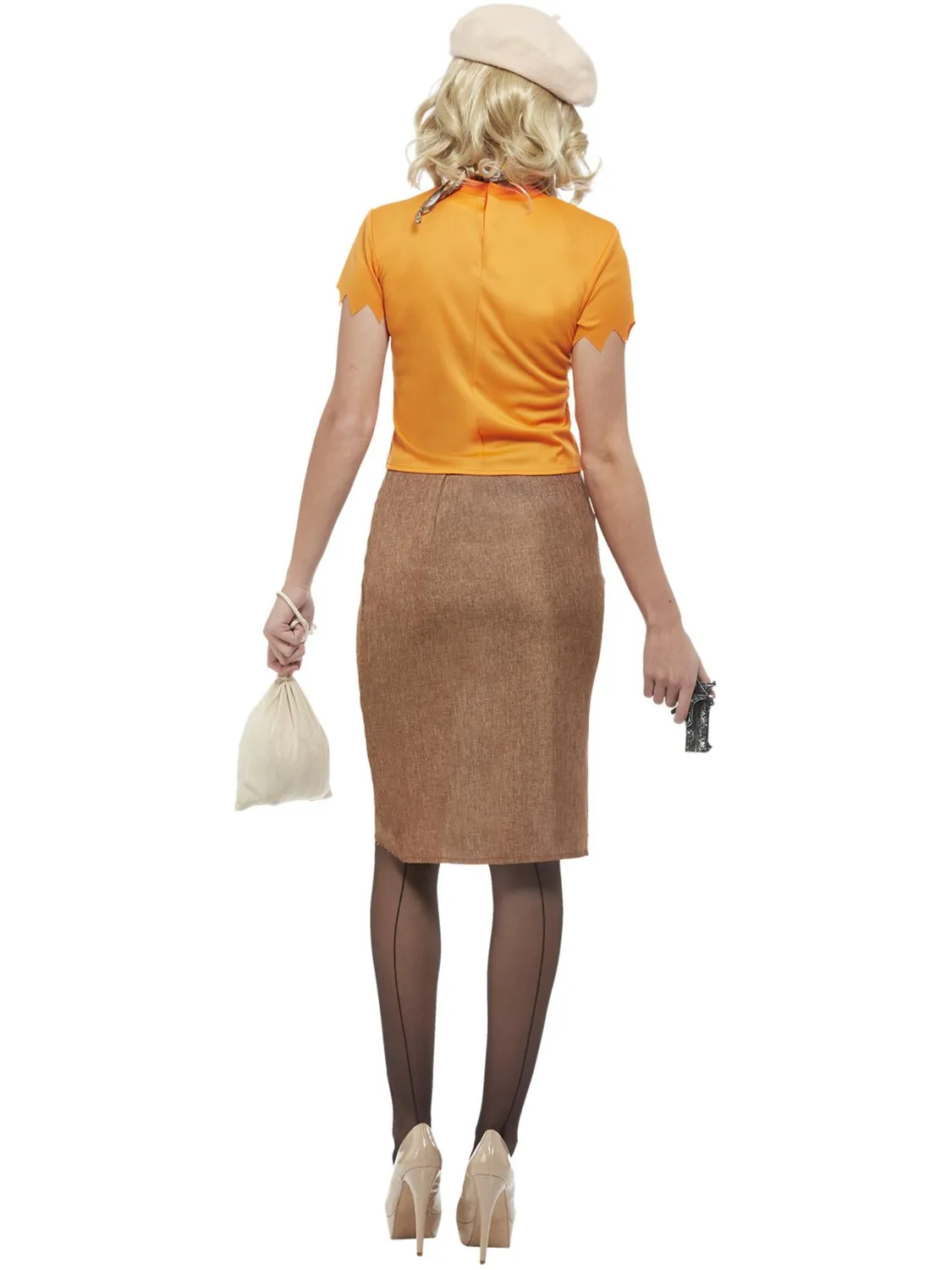 Smiffys Bonnie Zombie Gangster costume arancione L