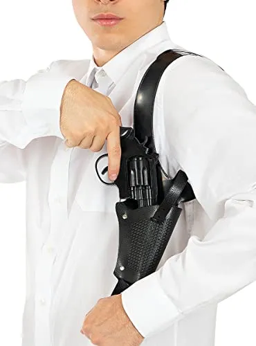Funidelia Pistola con Fondina da Spalla Nera 23 cm Anni 20 Plastica