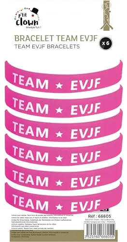 P'tit Clown RE66605 Braccialetti Team EVJF Rosa Set 6 Plastica