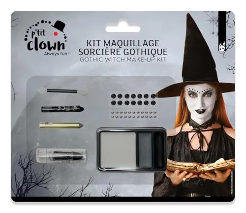 P'tit Clown 23179 kit trucco strega gotico adulto lavabile