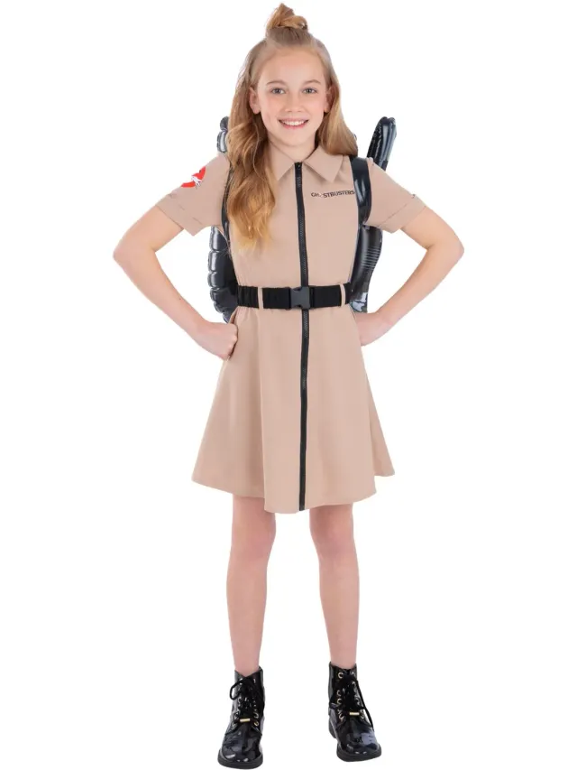 Smiffys Ghostbusters costume bambina vestito beige 4-12 anni
